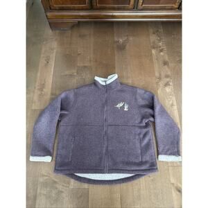Disneyland Womens Purple Fleece Full Zip Jacket Size XLarge Tinkerbell